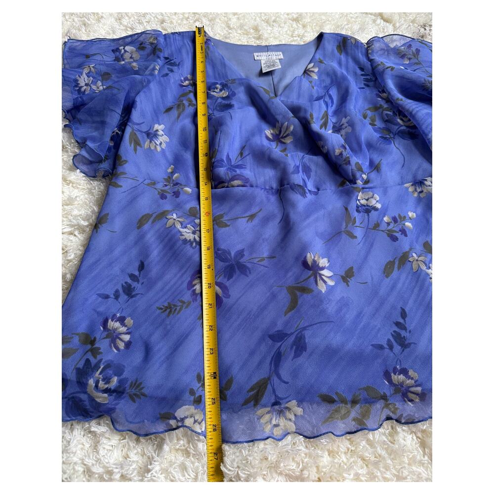 Vintage Y2K Babydoll Top Floral Fairy Grunge Purple Blue Ruffle Whimsigoth 16 - Picture 3 of 6